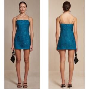 CULT GAIA Anelia Floral Cutout Vegan Leather Mini Dress Size 10